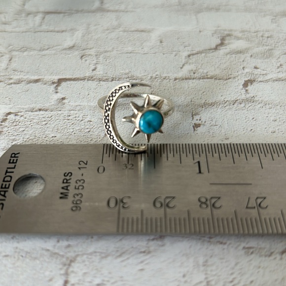 Sterling Silver Turquoise Sun and Moon Ring NWOT - Picture 14 of 16